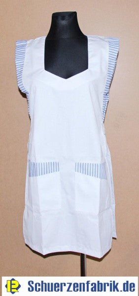 Chasuble Kasack Überwurf Schürze weiß/blau