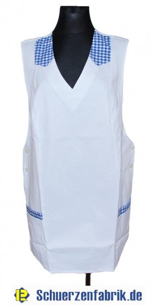 Chasuble Kasack Überwurf Schürze weiß/blau Größe M