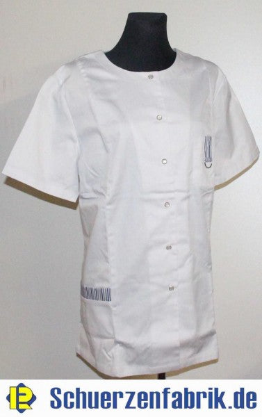 Kasack Schwesternkasack Schürze Hosenkasack weiß/blau kurzer Arm