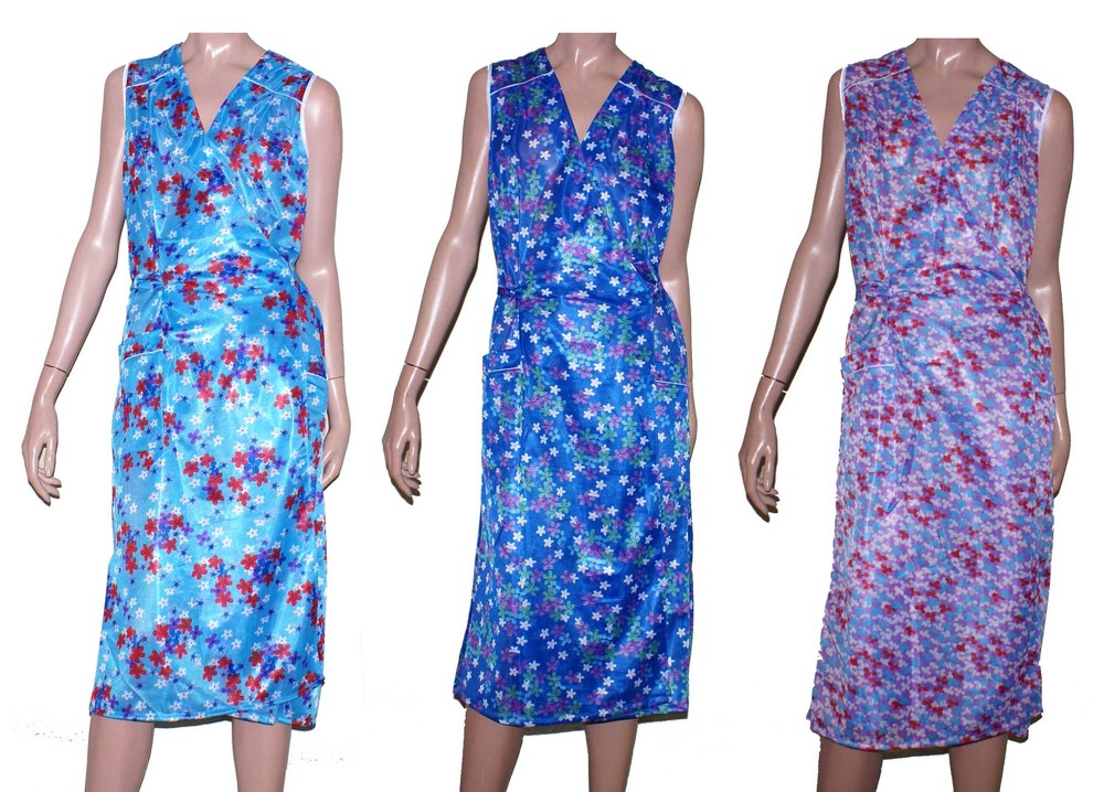 Wrap smock, smock, house dress, wrap apron, colorful