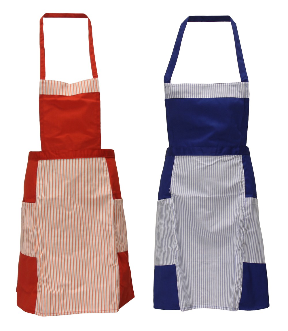 Latzschürze Trägerschürze Schürze rot blau gestreift Grillschürze Kochschürze
